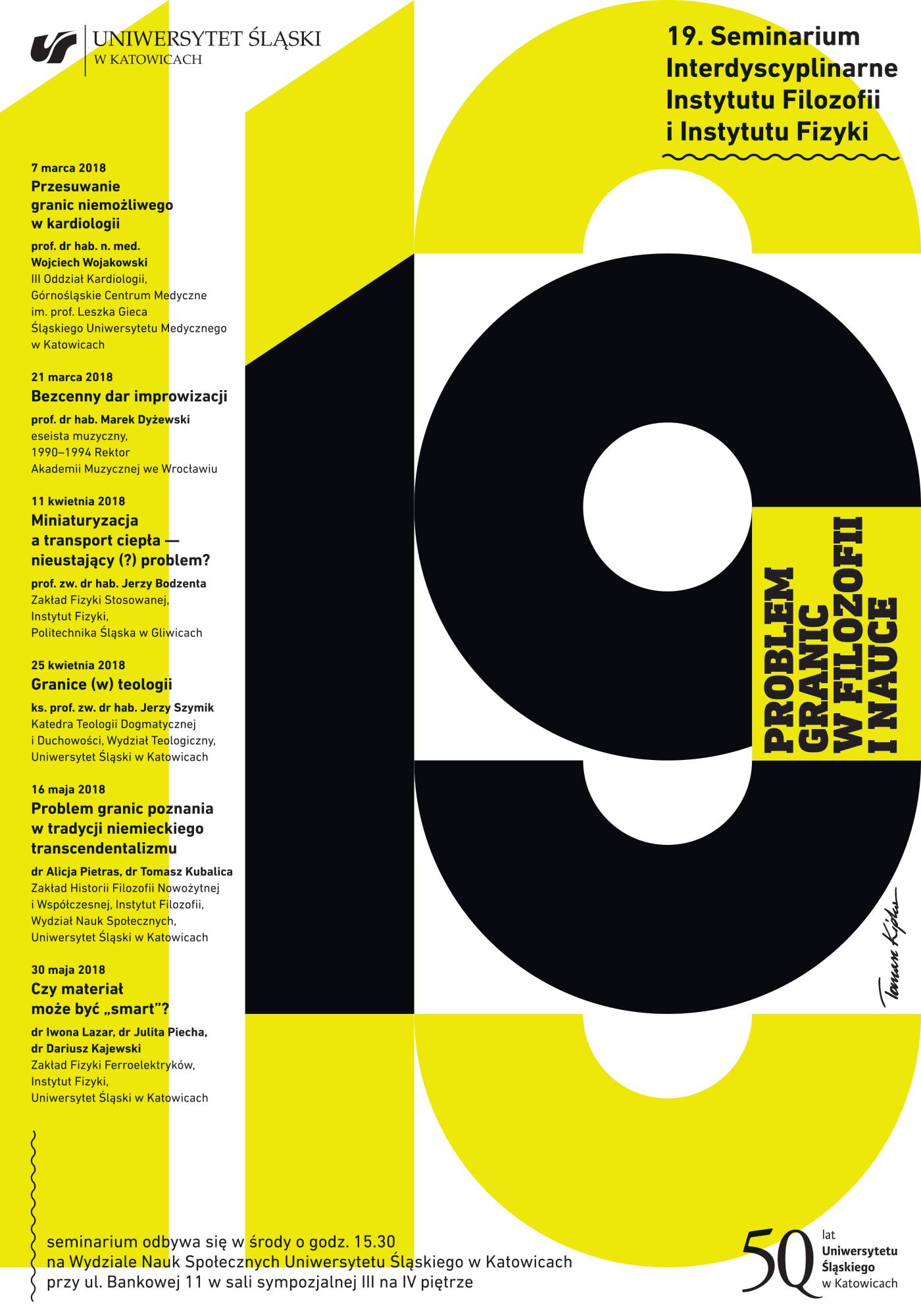 Plakat 19. edycji seminarium „Problem granic w filozofii i nauce”