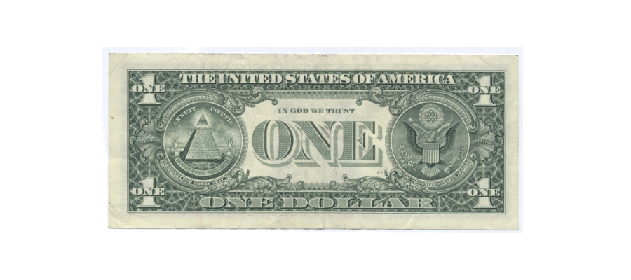 Rewers banknotu jednodolarowego