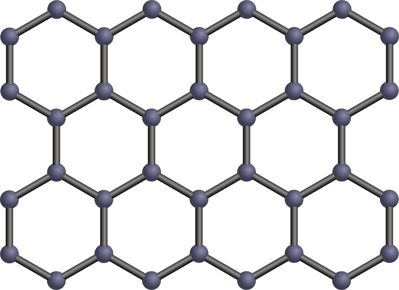 Grafen jest pierwszą strukturą dwuwymiarową o wyjątkowych własnościach półprzewodzących. Najnowsze badania wzorują się właśnie na grafenie. źródło: domena publiczna - Pixabay.com