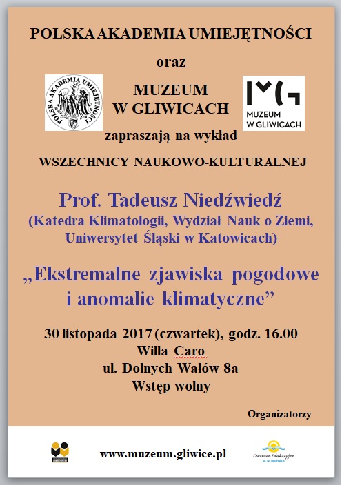 Wykład „Ekstremalne zjawiska pogodowe i klimatyczne”