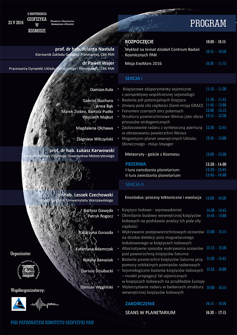 Konferencja pt. "Geofizyka w kosmosie"