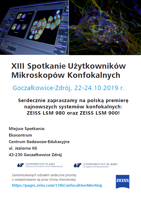 XIII spotkanie użytkowników mikroskopów konfokalnych